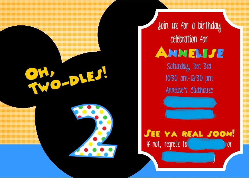 Mickey Mouse 2nd Birthday Invitations
 Crafting When I Can Mickey Mouse Clubhouse 2nd Birthday