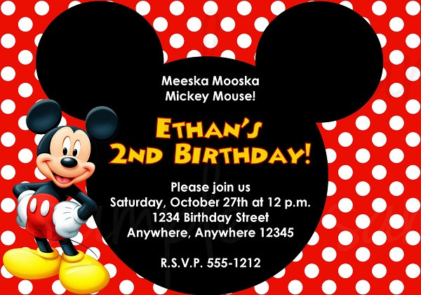 Mickey Mouse 2nd Birthday Invitations
 Birthday Invitations 365greetings