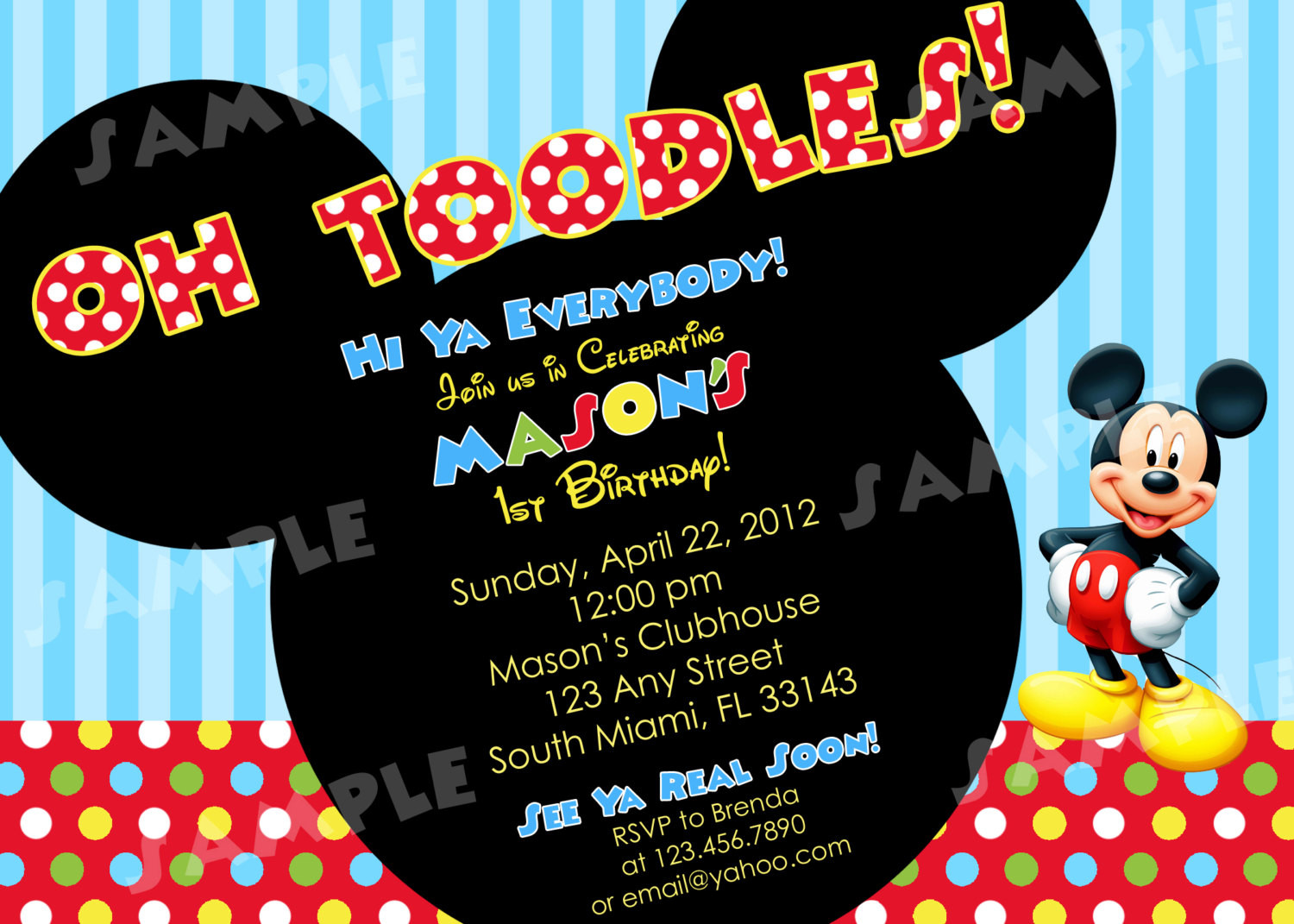 Mickey Mouse 2nd Birthday Invitations
 Free Printable Mickey Mouse Invitatons Birthday