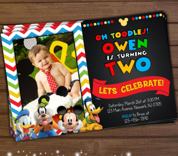 Mickey Mouse 2nd Birthday Invitations
 31 Mickey Mouse Invitation Templates Free Sample