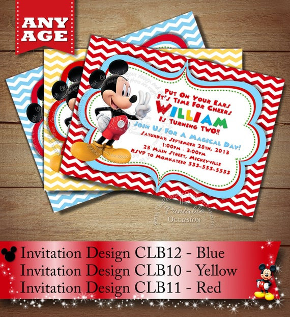 Mickey Mouse 2nd Birthday Invitations
 Items similar to HUGE SELECTION Mickey Mouse Birthday