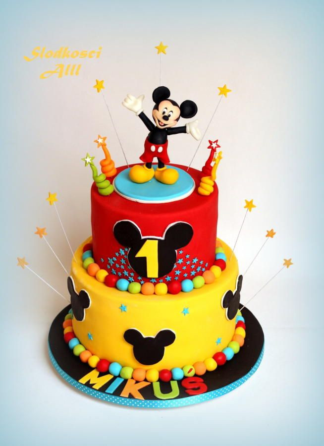 Mickey Mouse Birthday Cake Decorations
 Mickey Mouse Cake by Alll