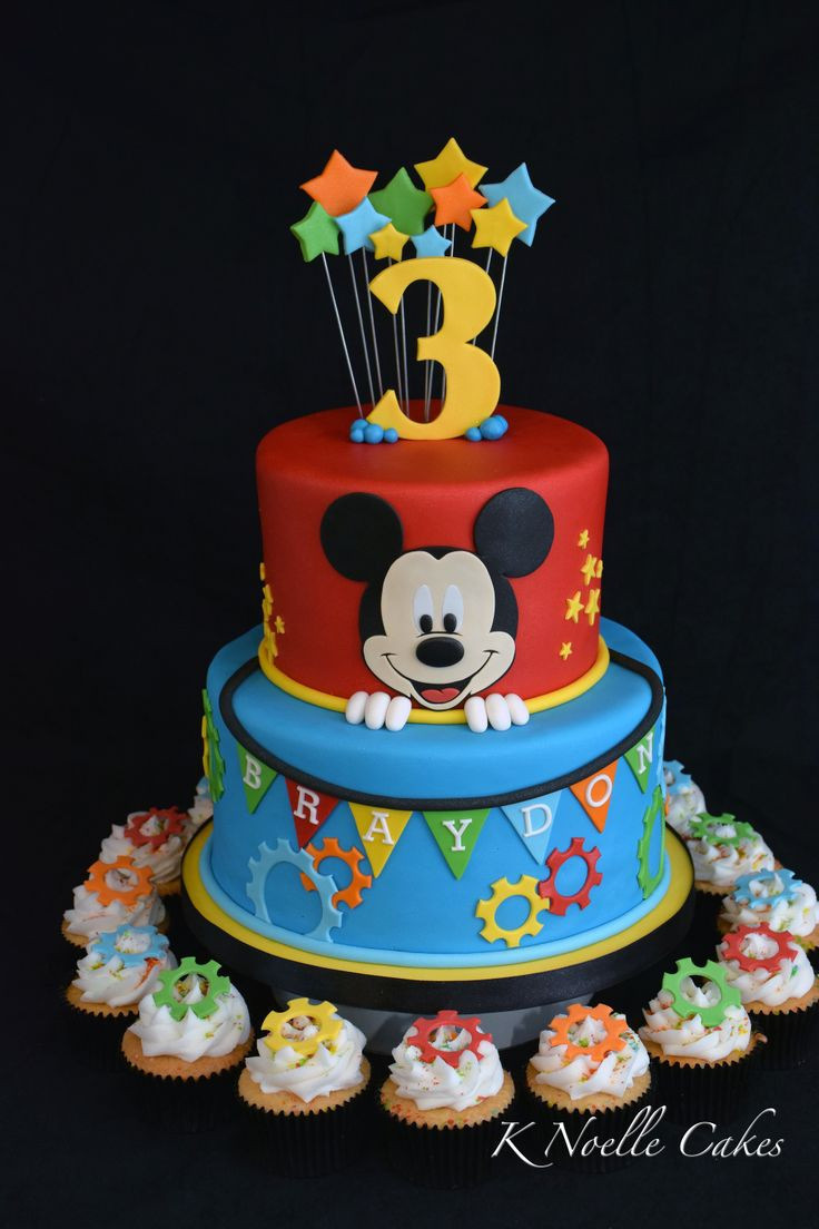 Mickey Mouse Birthday Cake Decorations
 Mickey Mouse theme cake by K Noelle Cakes