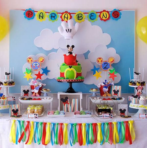 Mickey Mouse Clubhouse 1st Birthday Party
 mickey mouse clubhouse 2nd birthday dessert table