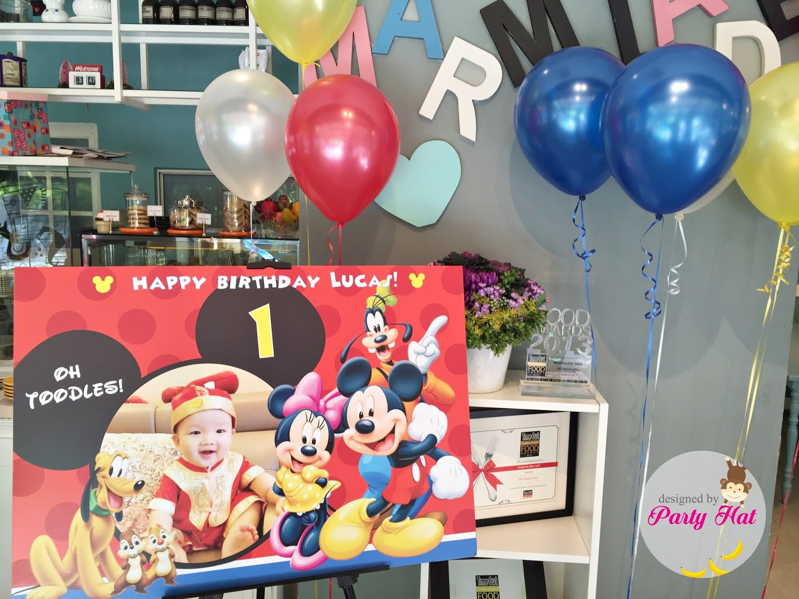 Mickey Mouse Clubhouse 1st Birthday Party
 Party Hat Lucas first birthday Mickey Mouse Clubhouse