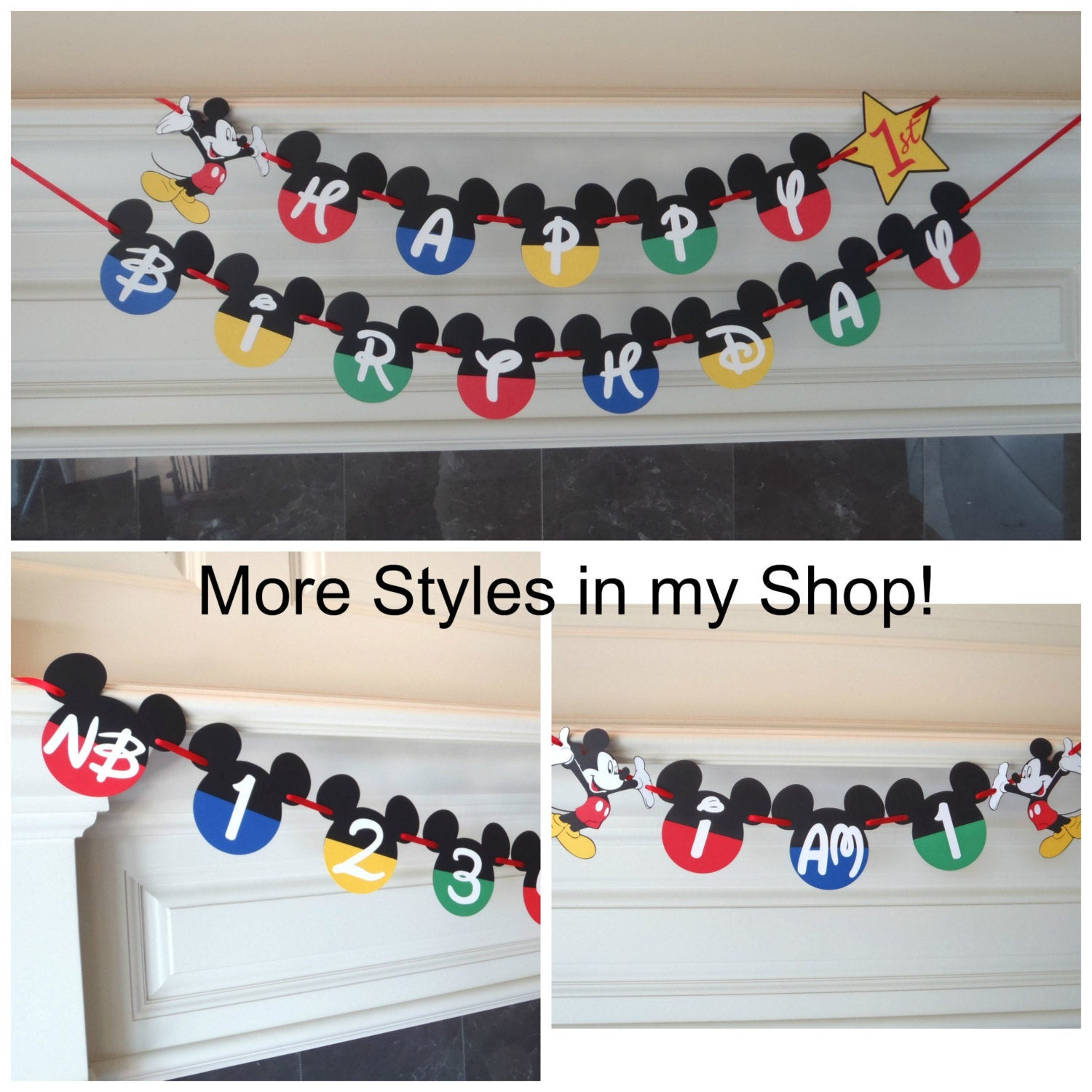Mickey Mouse Clubhouse 1st Birthday Party
 Mickey Mouse 1st Birthday Banner Party Pack Clubhouse Banner