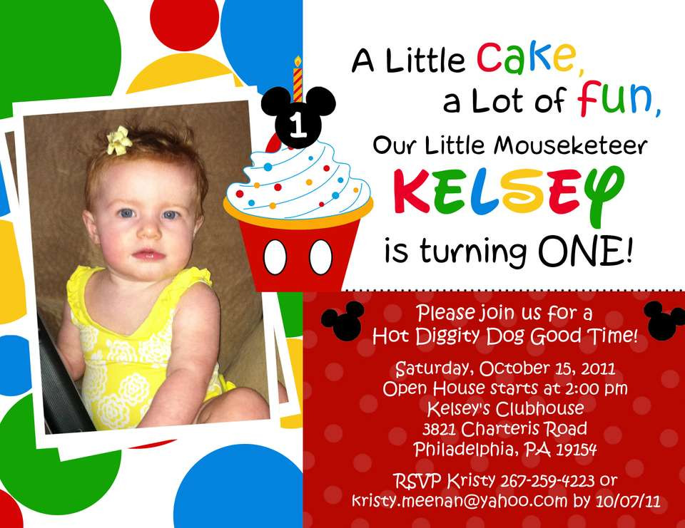 Mickey Mouse Clubhouse 1st Birthday Party
 Mickey Mouse Clubhouse 1st Birthday Invitations