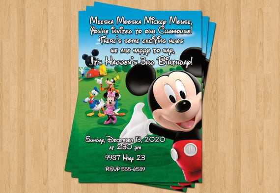 Mickey Mouse Clubhouse Birthday Invitations Personalized
 Mickey Mouse Clubhouse Birthday Party Personalized Invitation