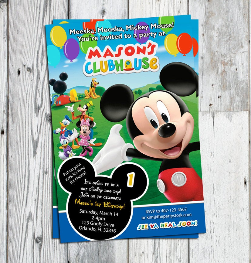 Mickey Mouse Clubhouse Birthday Invitations Personalized
 Mickey Mouse Clubhouse Invitations Printable Personalized