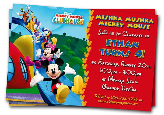 Mickey Mouse Clubhouse Birthday Invitations Personalized
 Mickey Mouse Clubhouse Invitations Printable Personalized