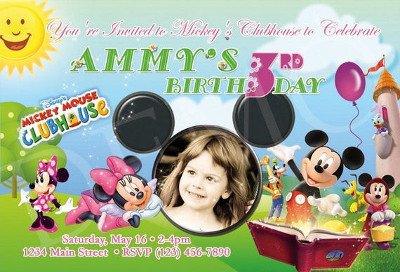 Mickey Mouse Clubhouse Birthday Invitations Personalized
 Mickey Mouse Clubhouse Personalized Invitation Digital