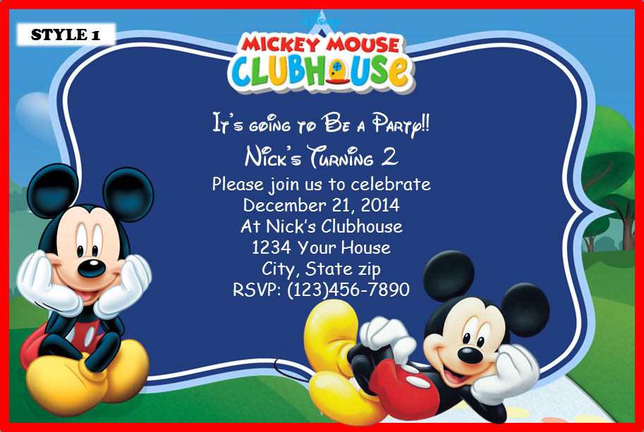 Mickey Mouse Clubhouse Birthday Invitations Personalized
 Mickey Mouse Clubhouse Personalized Birthday Party