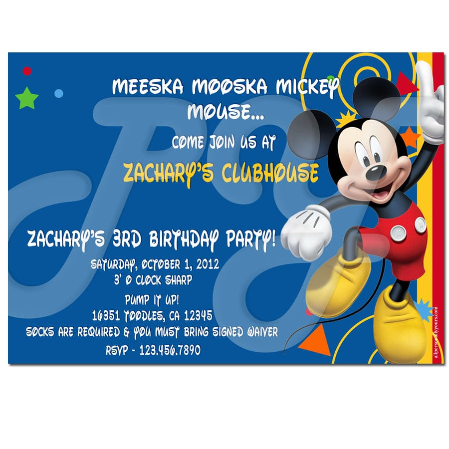 Mickey Mouse Clubhouse Birthday Invitations Personalized
 Mickey Mouse Clubhouse Printable Birthday Invitation