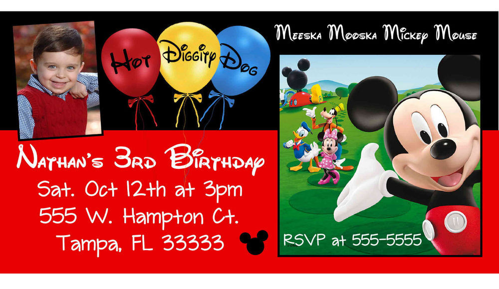 Mickey Mouse Clubhouse Birthday Invitations Personalized
 10 MAGNETIC Mickey Mouse Clubhouse Birthday Invitations