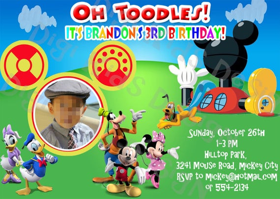 Mickey Mouse Clubhouse Birthday Invitations Personalized
 Mickey Mouse Clubhouse Personalized Birthday by DigiKidsDesign