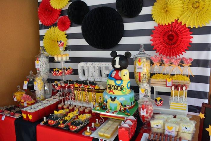 Mickey Mouse First Birthday Party Ideas
 Kara s Party Ideas Mickey Mouse 1st Birthday Party via