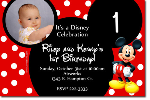 Mickey Mouse Photo Birthday Invitations
 1st Mickey Mouse Birthday Invitations – FREE PRINTABLE