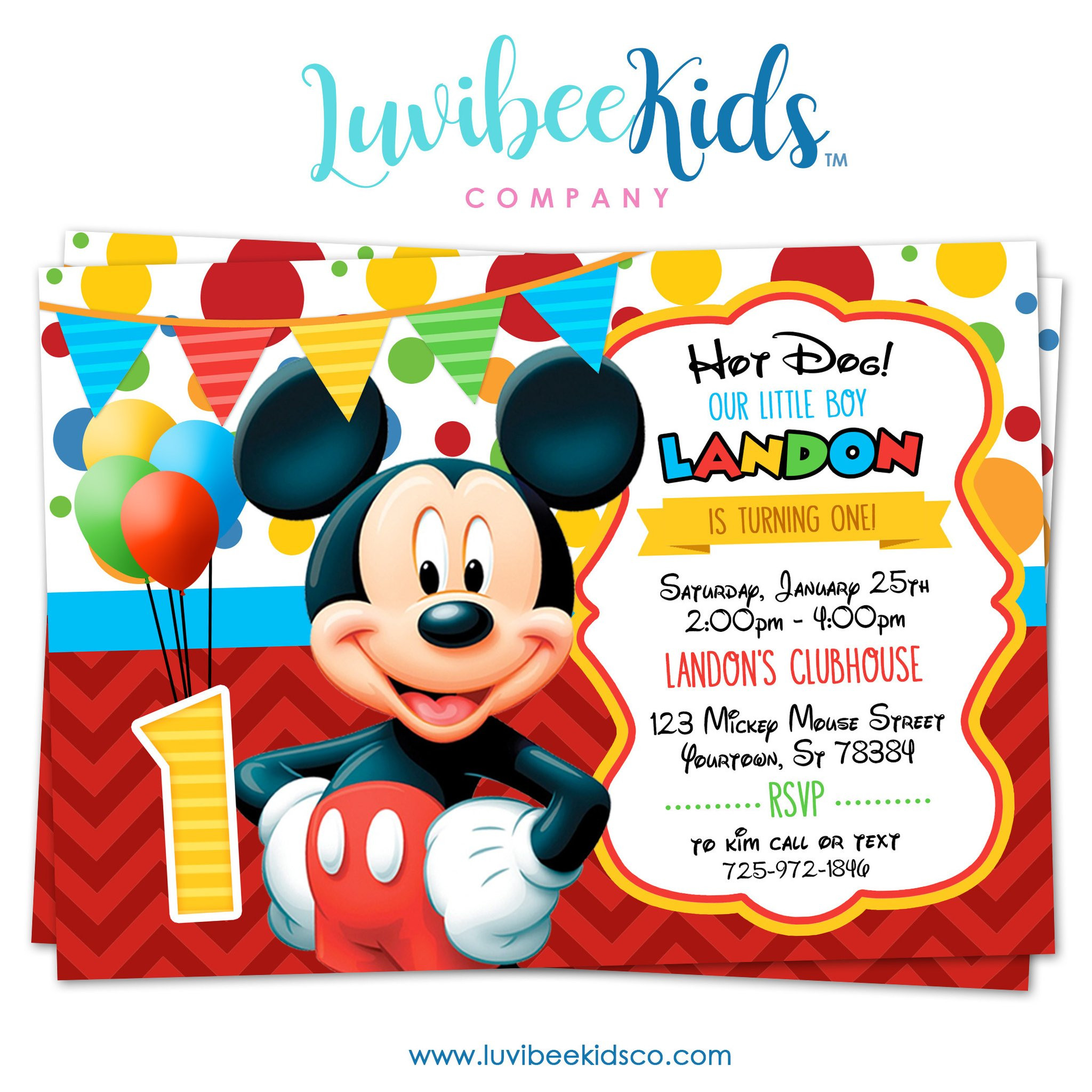 Mickey Mouse Photo Birthday Invitations
 Mickey Mouse Birthday Invitation Printable Invite