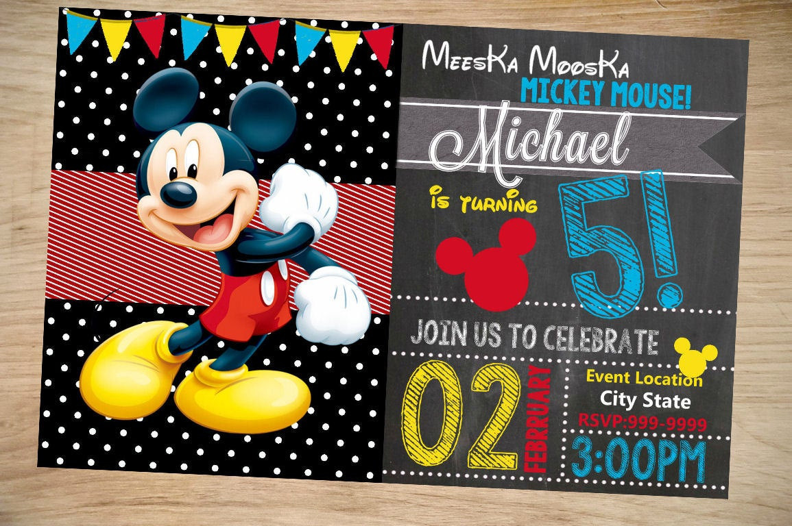 Mickey Mouse Photo Birthday Invitations
 Mickey Mouse Birthday Invitation Birthday Invitation