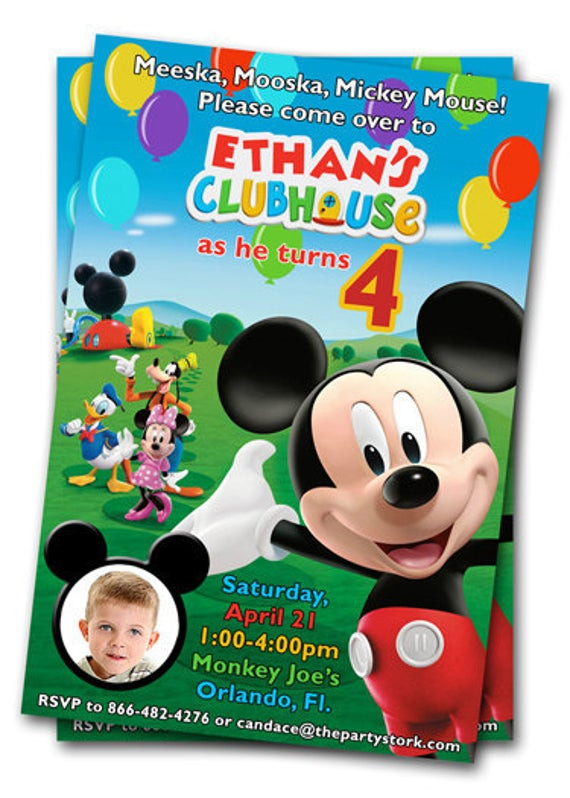 Mickey Mouse Photo Birthday Invitations
 Mickey Mouse Clubhouse Birthday Invitations Printable