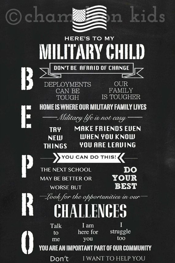 Military Children Quotes
 Here s to My Military Child word art print by