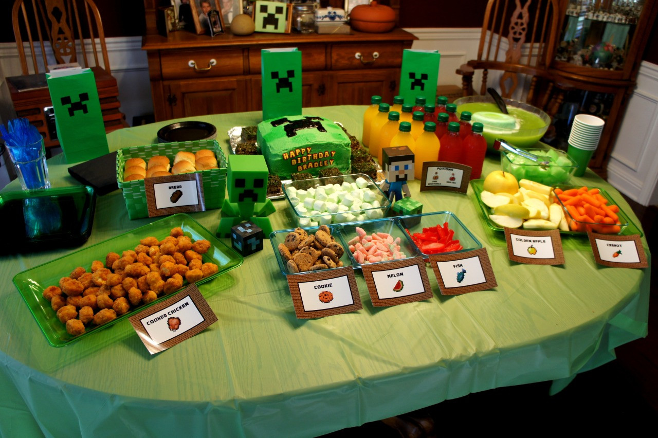 Minecraft Food Ideas For Party
 food birthday DIY minecraft birthday party birthday cake