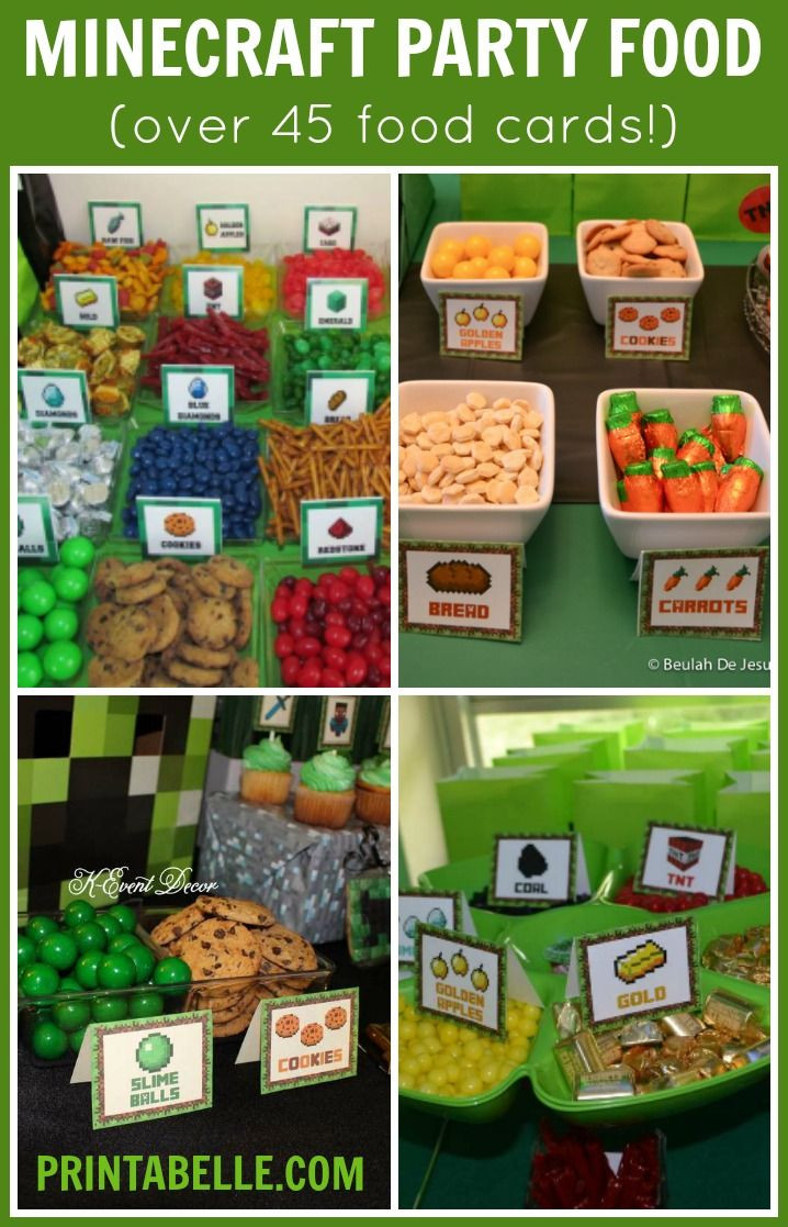 Minecraft Food Ideas For Party
 Minecraft Party Food Printable Labels