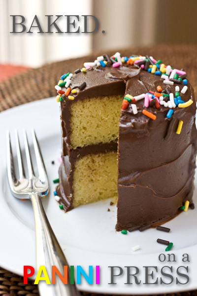 Mini Birthday Cake
 Mini Yellow Layer Cake on a Panini Press