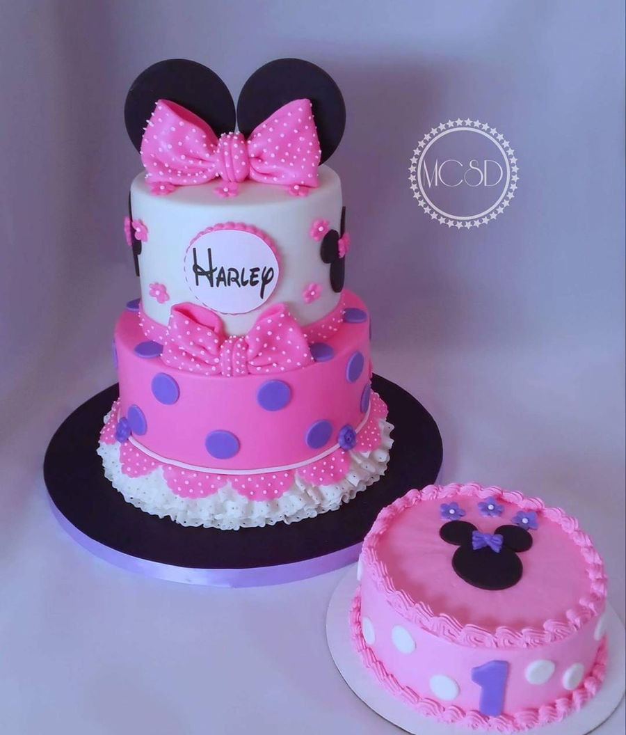 Minnie Mouse 1st Birthday Cakes
 Minnie Mouse 1St Birthday Cake & Smash Cake CakeCentral