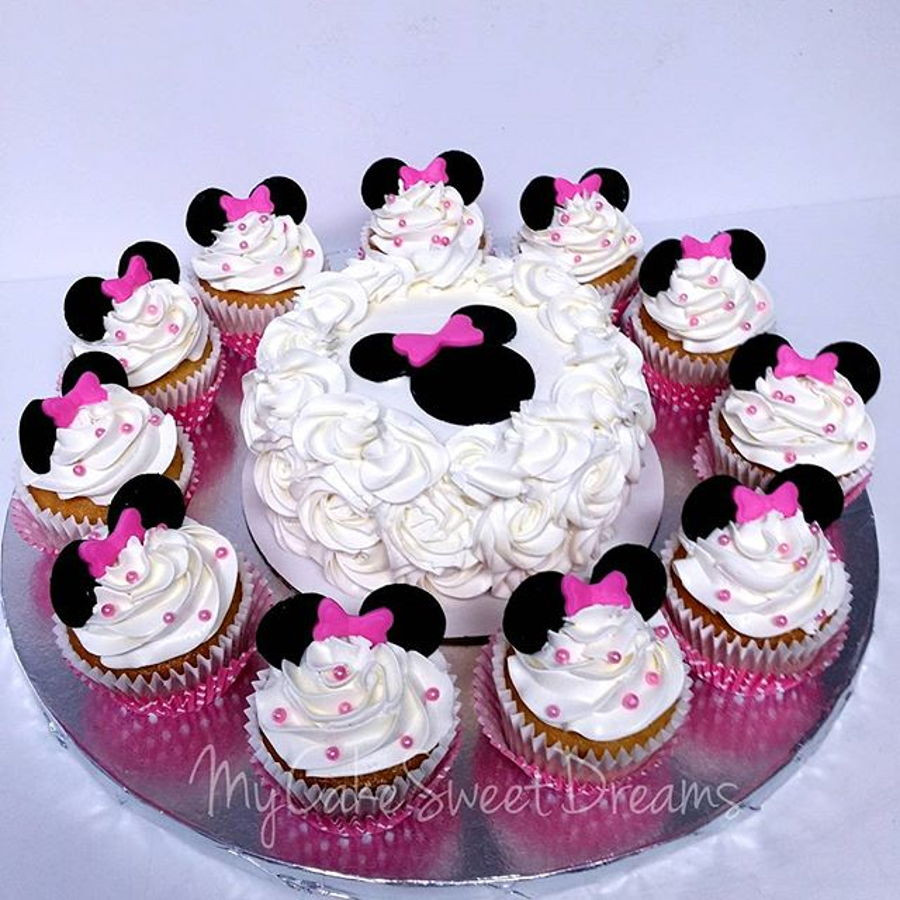 Minnie Mouse 1st Birthday Cakes
 Minnie Mouse 1St Birthday Smash Cake & Cupcakes