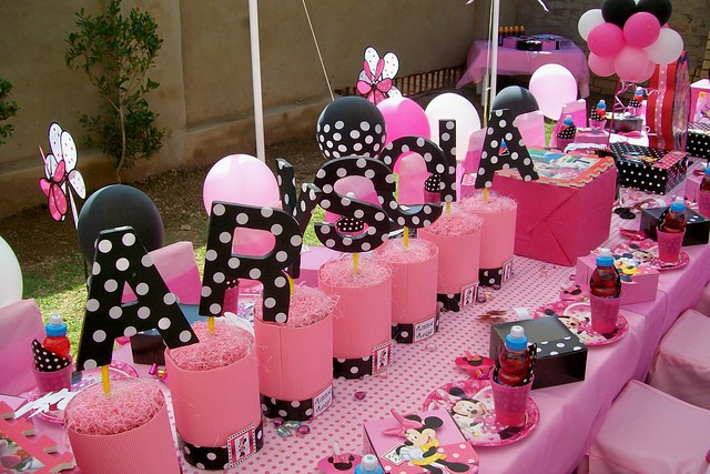 Minnie Mouse Birthday Decorations Pink
 "Pink & Black Minnie Mouse Party"