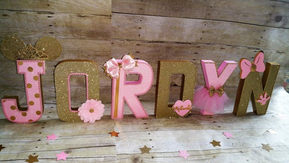 Minnie Mouse Birthday Decorations Pink
 Pink and gold Minnie Mouse Party Pink and gold partyletters