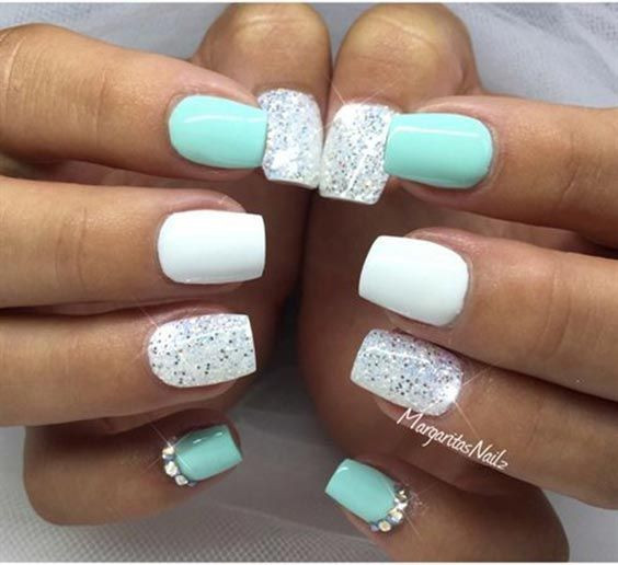 Mint Nail Designs
 35 Easy & Cool Glitter Nail Art Ideas You Will Love To Try