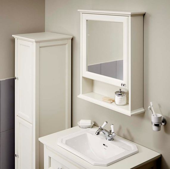 Mirror Cabinet For Bathroom
 Savoy Old English White Mirror Cabinet 750 x 600mm