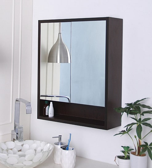 Mirror Cabinet For Bathroom
 Buy Brown Engineered Wood Bathroom Mirror Cabinet by