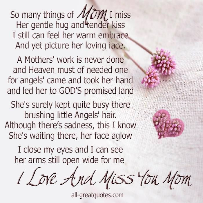 Missing My Mother Quote
 I Miss You Mom Quotes QuotesGram