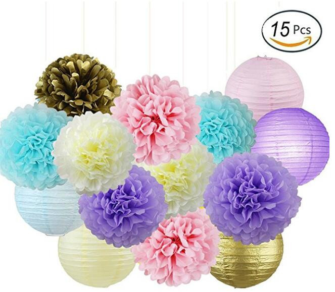 Mixed Gender Birthday Party Ideas
 Set of 15 Unicron Party Mixed Tissue Paper Pom Poms Paper