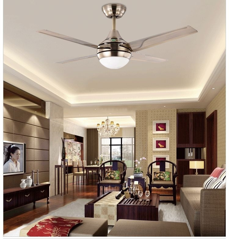 Modern Bedroom Ceiling Fan
 Modern minimalist LED fan lights 44inch iron leaf fan