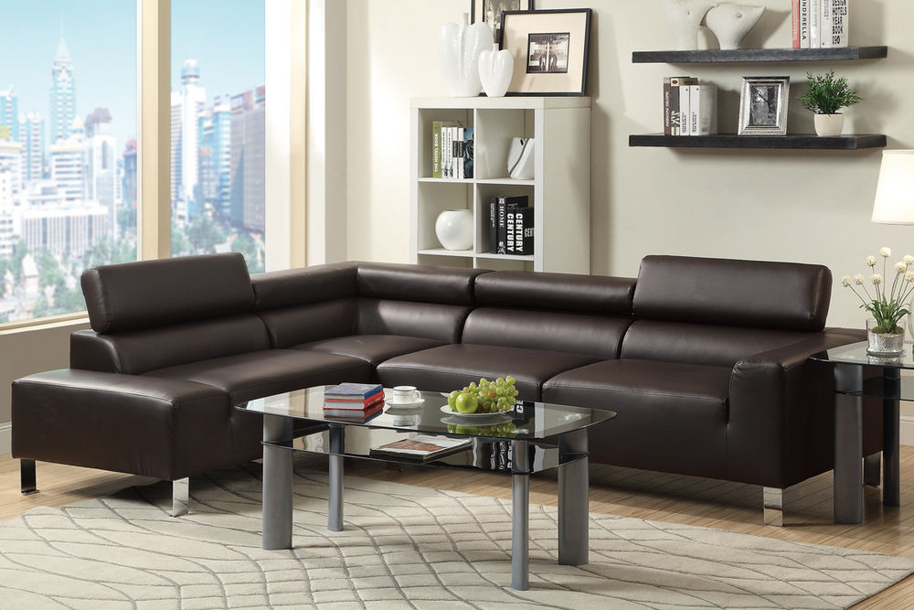 Modern Living Room Couch
 Modern Sectional Couch bonded leather sofa set Espresso