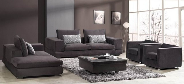 Modern Living Room Furniture Sets
 Barnile 4 Pieced Microfiber Sofa Set Modern Living