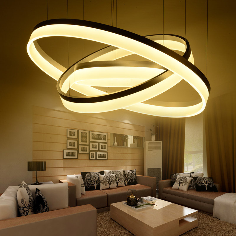 Modern Living Room Light Fixtures
 Modern LED living dining room pendant lights suspension
