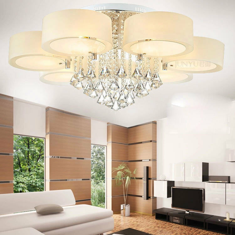 Modern Living Room Light Fixtures
 Modern 60 70 90cm Crystal LED chandeliers Ceiling lights