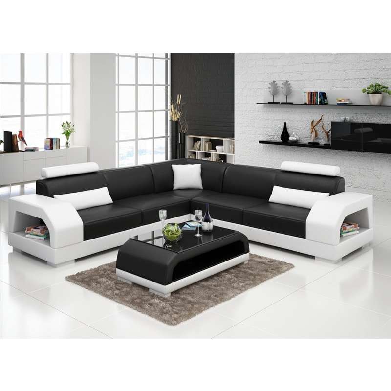 Modern White Living Room Furniture
 Modern living room furniture Italy black and white leather