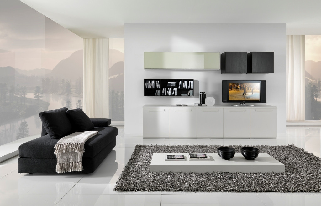 Modern White Living Room Furniture
 Modern Black and White Furniture for Living Room from