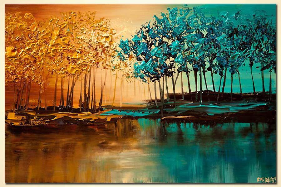 Modernist Landscape Paintings
 Painting for sale modern landscape textured blooming
