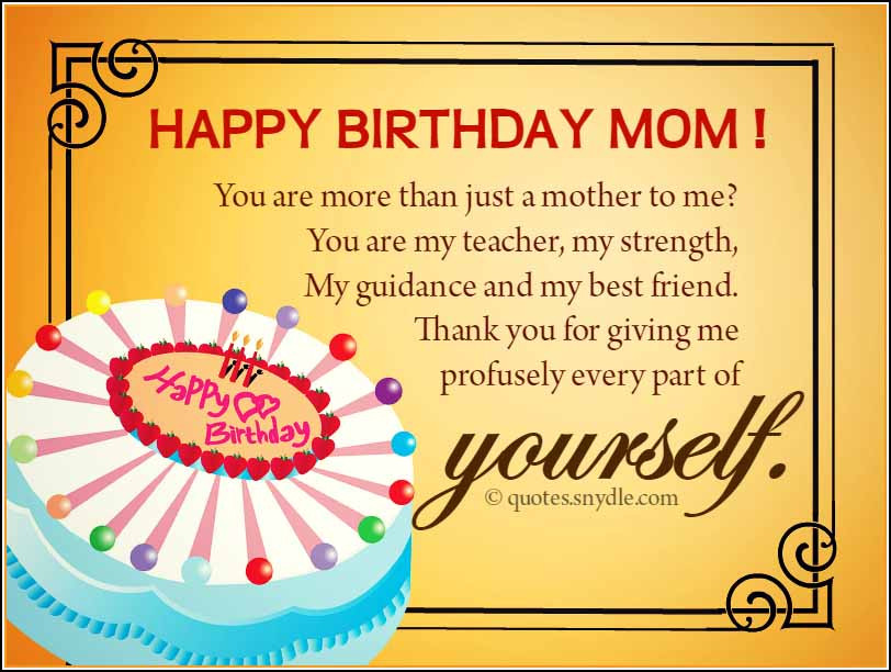 Moms Birthday Quotes
 Happy Birthday Mom Quotes Quotes and Sayings