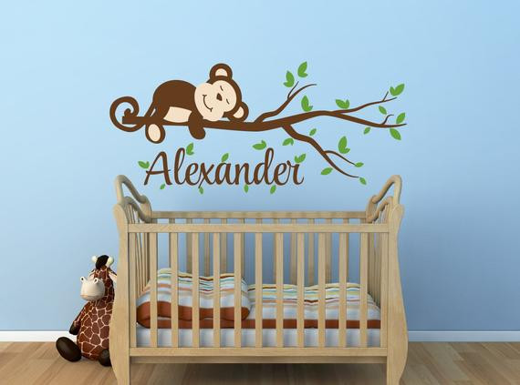 Monkey Baby Room Decor
 Monkey Decal Monkey Name Decal Nursery Decor Monkey Nursery