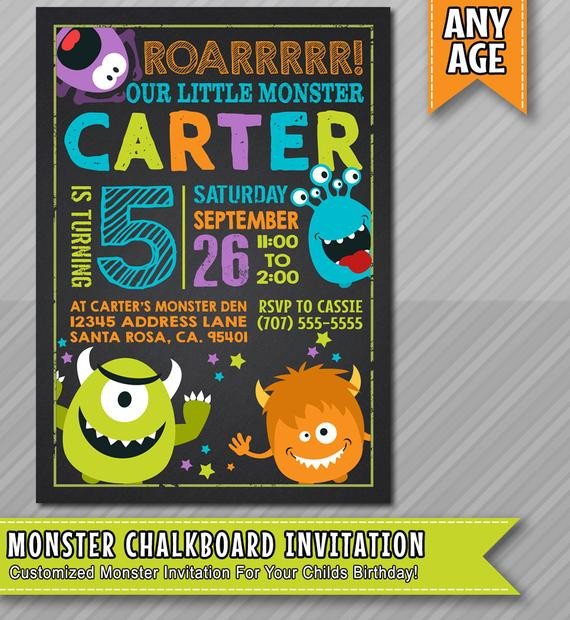 Monster Birthday Invitations
 Little monster birthday invitation Monster by WolcottDesigns