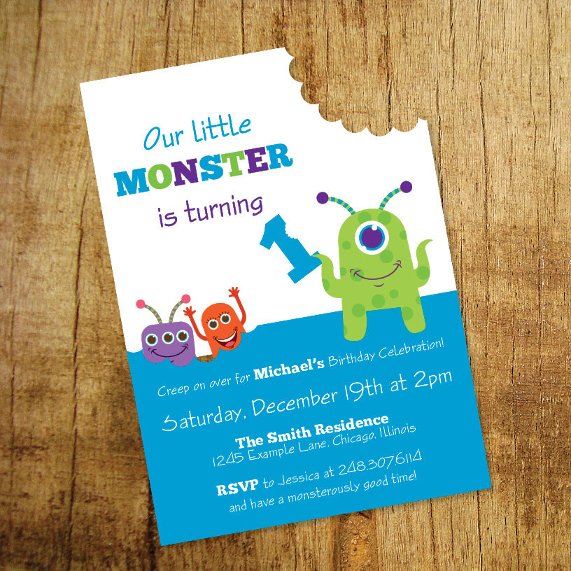 Monster Birthday Invitations
 Little Monster Birthday Invitation
