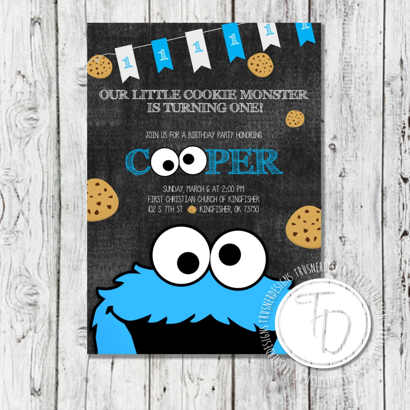 Monster Birthday Invitations
 Cookie Monster Birthday Invitation Sesame Street Birthday
